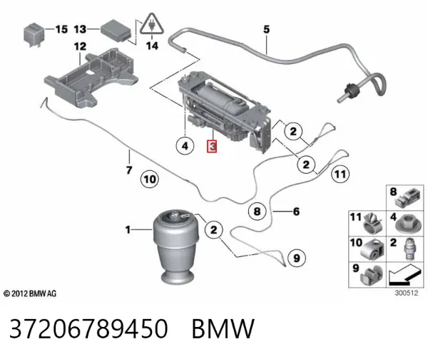Компресор пневмопідкачки (амортизаторів) 37206789450 BMW