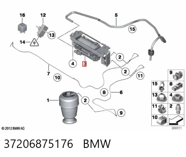 Компресор пневмопідкачки (амортизаторів) 37206875176 BMW