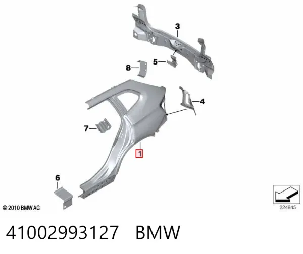 Крило заднє ліве 41002993127 BMW