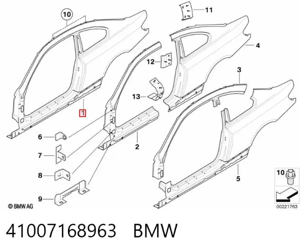 Поріг зовнішній лівий 41007168963 BMW