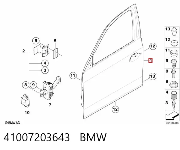 Двері передні ліві 41007203643 BMW