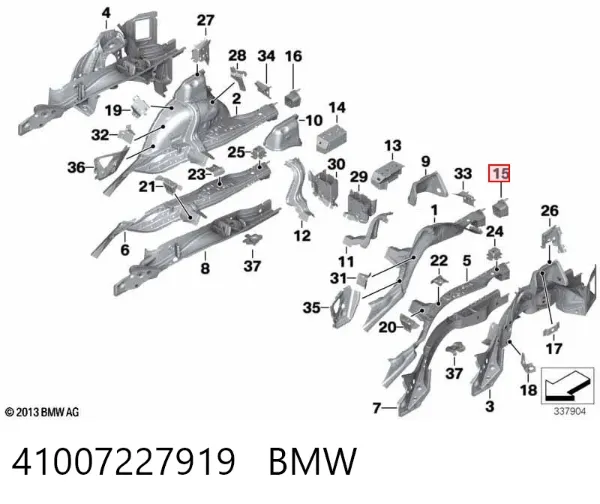 Кронштейн бампера переднього, зовнішній лівий 41007227919 BMW