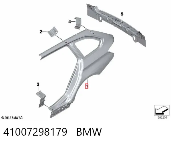 Крило заднє ліве 41007298179 BMW
