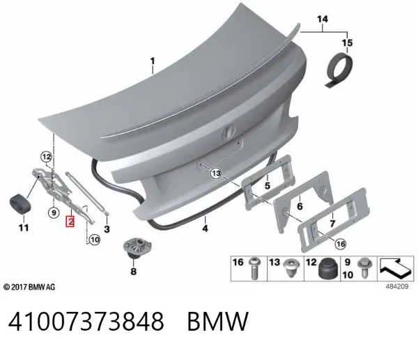 Петля кришки багажника 41007373848 BMW