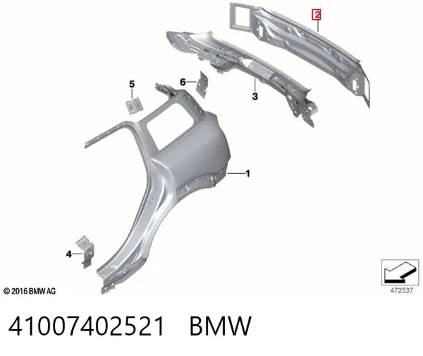 Панель задня, багажного відсіку 41007402521 BMW