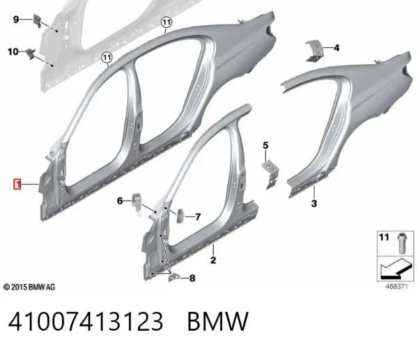 Боковина кузова ліва 41007413123 BMW