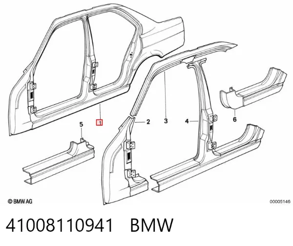 Боковина кузова ліва 41008110941 BMW