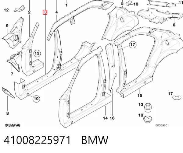Поріг зовнішній лівий 41008225971 BMW