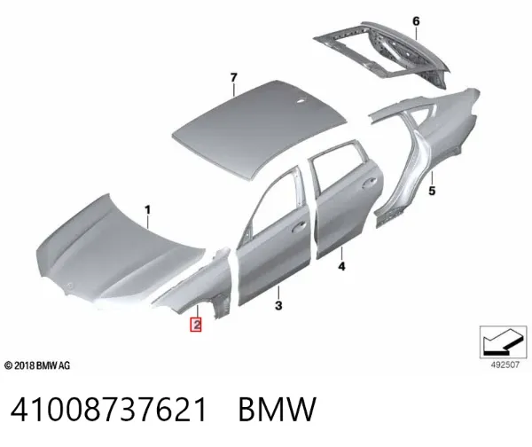 Крило переднє ліве 41008737621 BMW