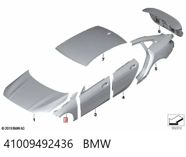 Крила 41009492436 BMW