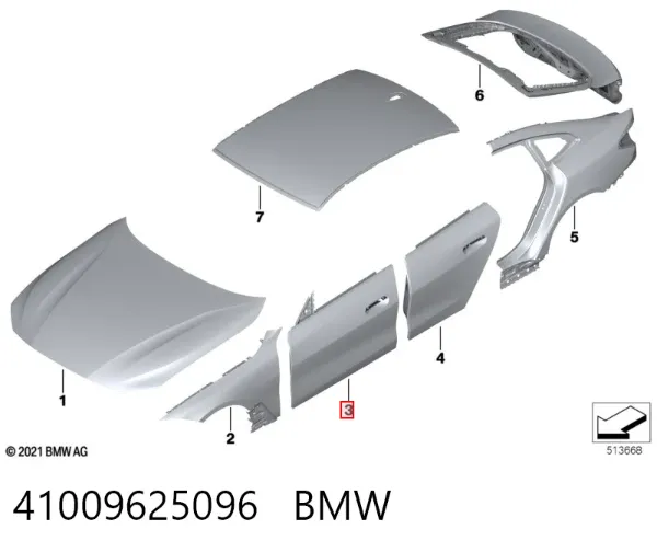 Двері праві передні 41009625096 BMW