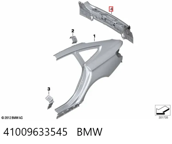Панель задня, багажного відсіку 41009633545 BMW