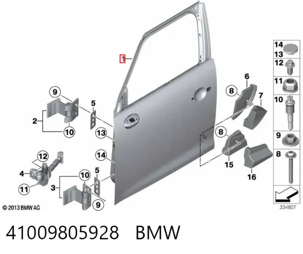 Двері праві передні 41009805928 BMW
