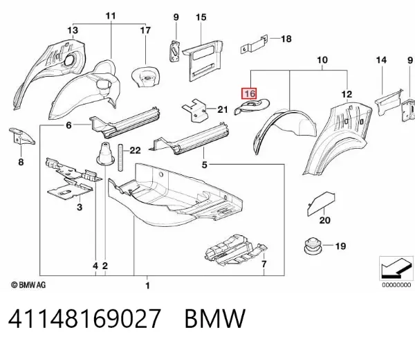 Склянка амортизатора заднього ліва 41148169027 BMW
