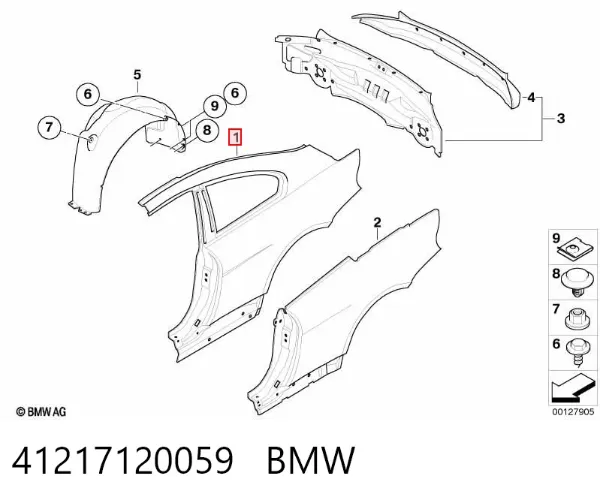 Крило заднє ліве 41217120059 BMW