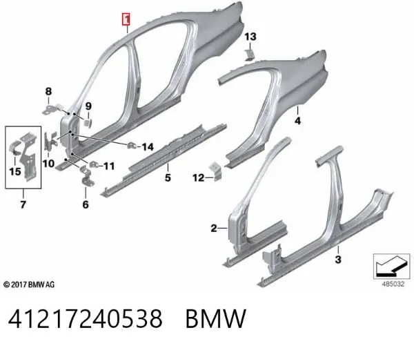 Боковина кузова права 41217240538 BMW