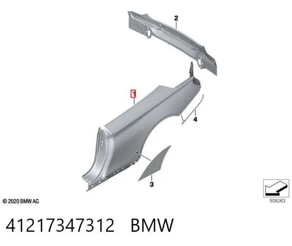 Крило заднє праве 41217347312 BMW