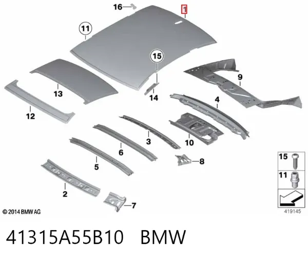Дах 41315A55B10 BMW