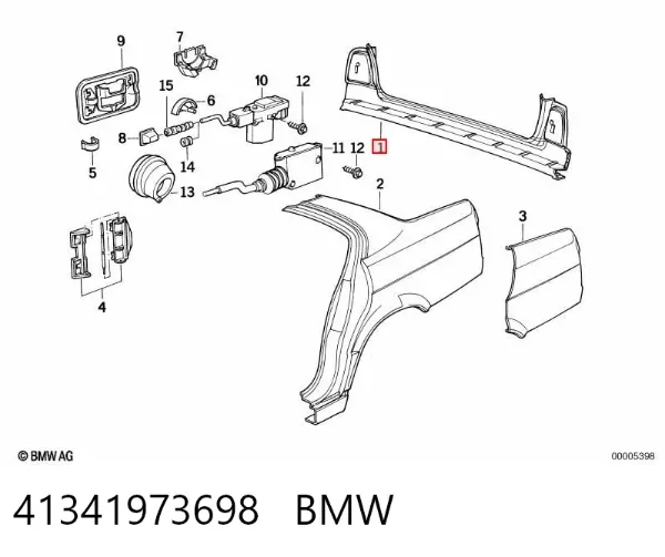 Панель задня, багажного відсіку 41341973698 BMW
