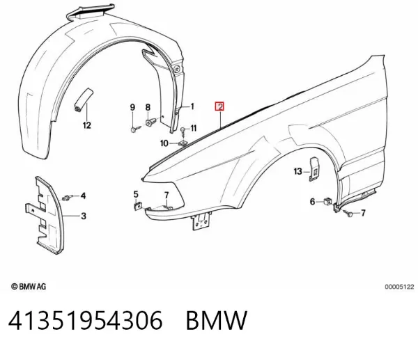 Крила 41351954306 BMW