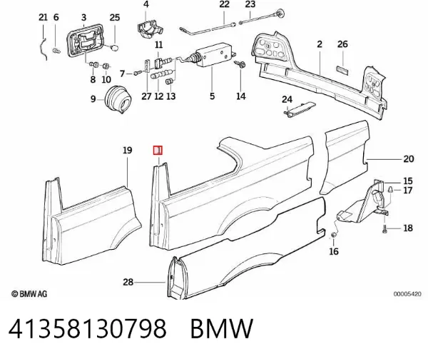 Крило заднє праве 41358130798 BMW