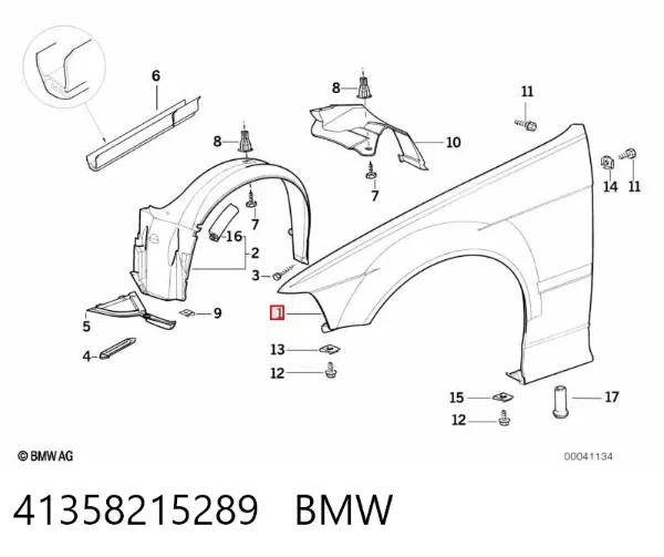 Крило переднє ліве 41358215289 BMW