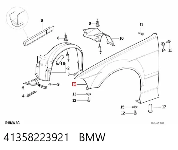 Крило переднє ліве 41358223921 BMW