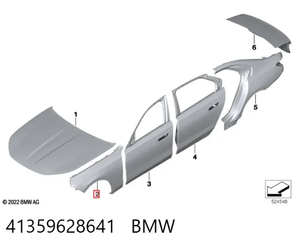 Крило переднє ліве 41359628641 BMW
