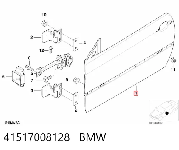 Двері праві передні BMW 3 E46