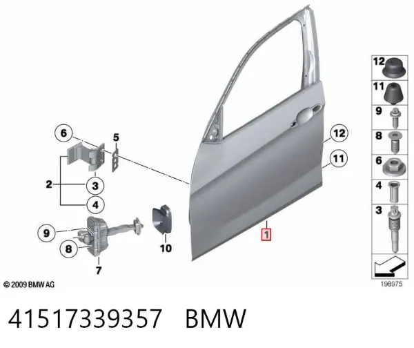 Двері передні ліві 41517339357 BMW