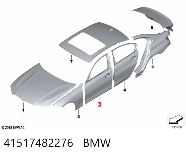 Двері праві передні 41517482276 BMW