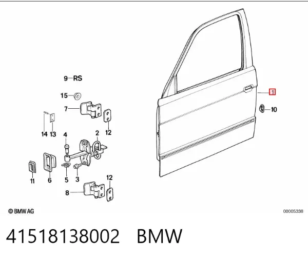 Двері праві передні BMW 5 E34