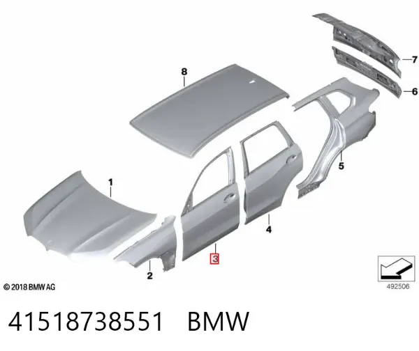 Двері передні ліві 41518738551 BMW