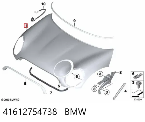 Капот 41612754738 BMW