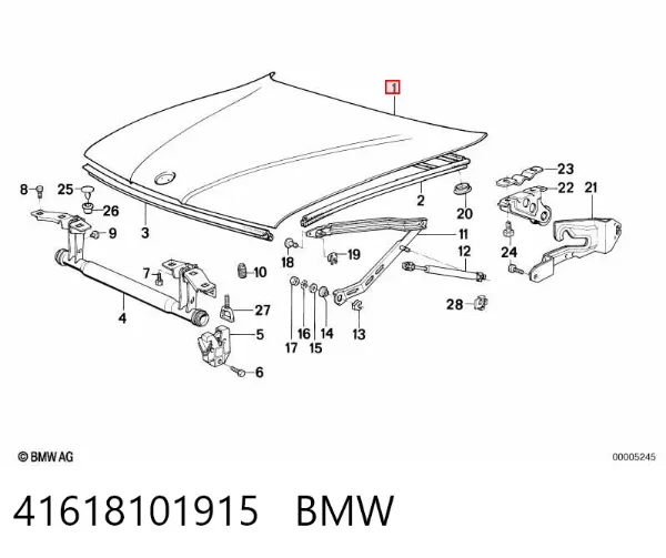 Капот 41618101915 BMW