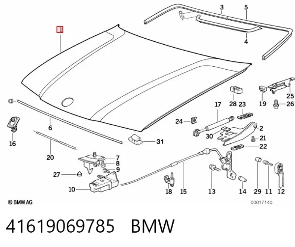 Капот 41619069785 BMW