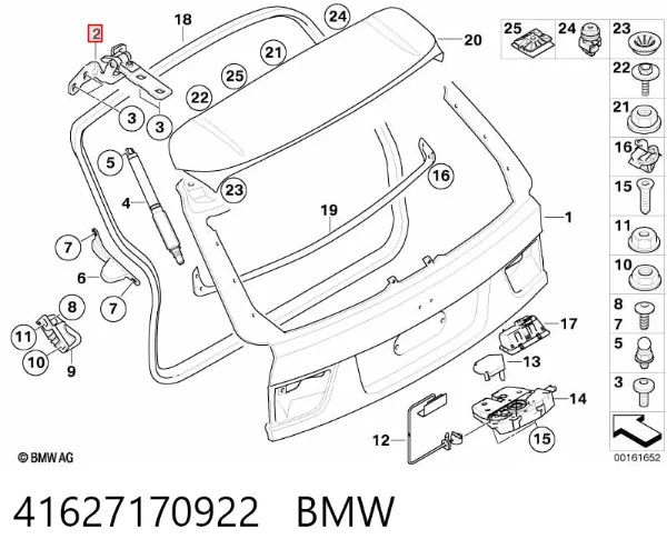 Петля задньої багажної, 3/5 -ої двері 41627170922 BMW