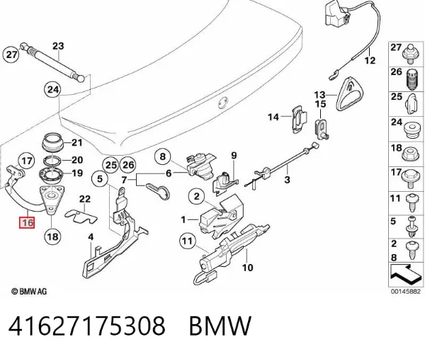 Петля кришки багажника 41627175308 BMW