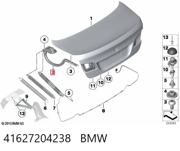 Петля кришки багажника 41627204238 BMW