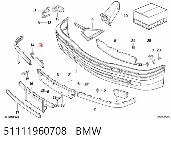 Заглушки буксирувального гака 51111960708 BMW