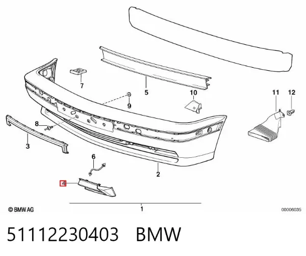 Підкрилок заднього крила, лівий 51112230403 BMW