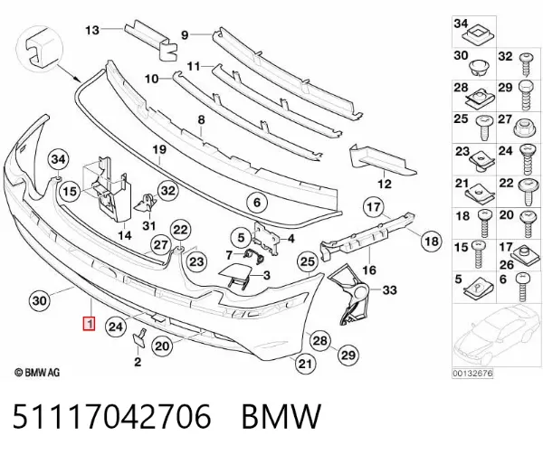 Передній бампер 51117042706 BMW