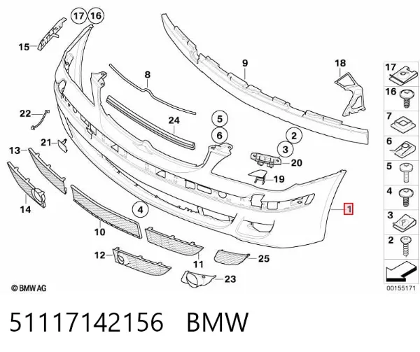 Передній бампер 51117142156 BMW