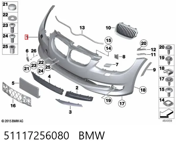Передній бампер 51117256080 BMW
