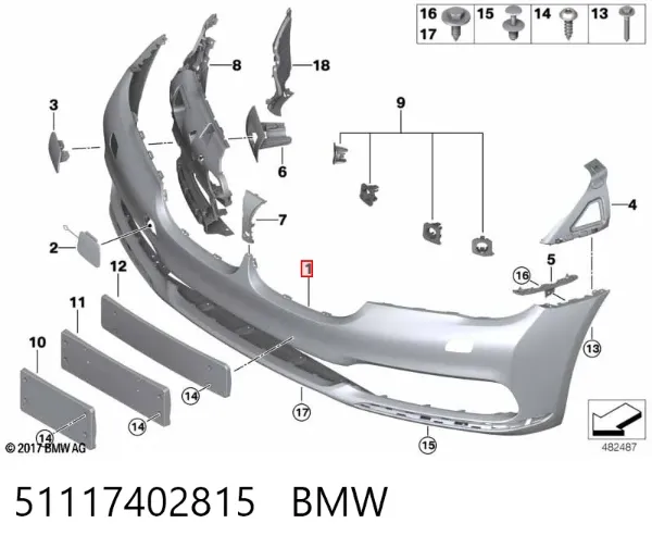 Передній бампер 51117402815 BMW