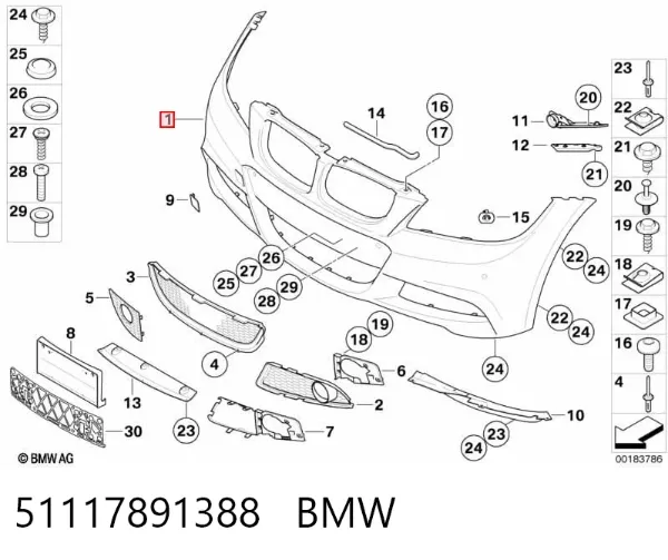 Передній бампер 51117891388 BMW