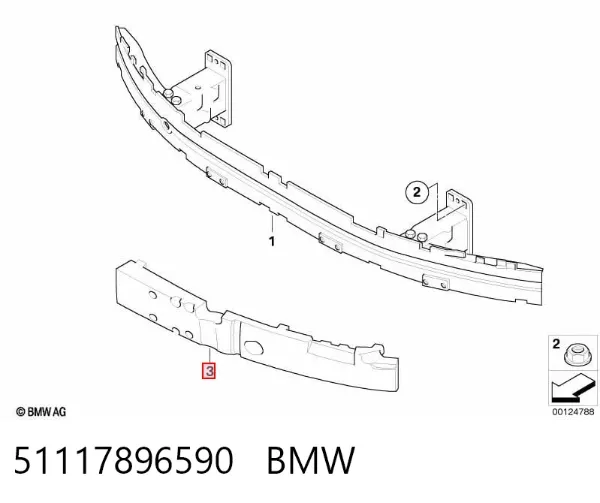 Абсорбер (наповнювач) бампера переднього 51117896590 BMW