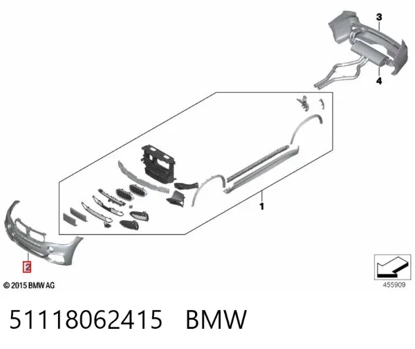 Передній бампер 51118062415 BMW