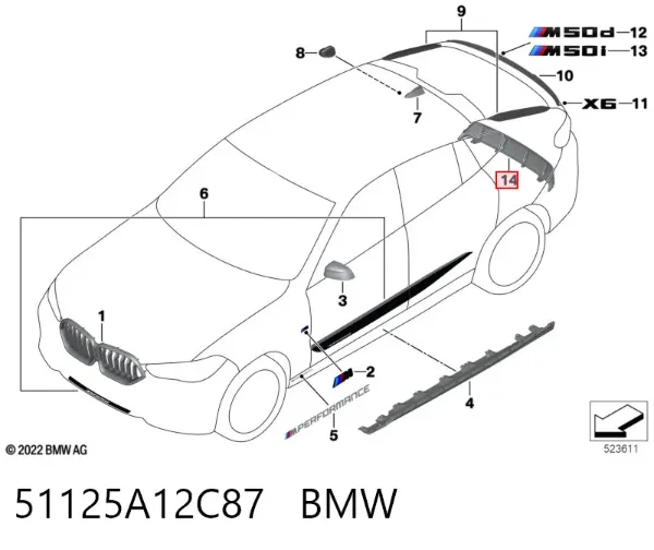  51125A12C87 BMW