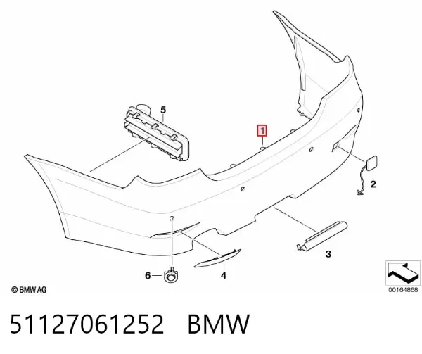 Задній бампер 51127061252 BMW